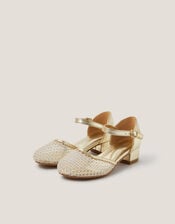 Diamant&eacute; Mesh Two Part Heels, Gold (GOLD), large