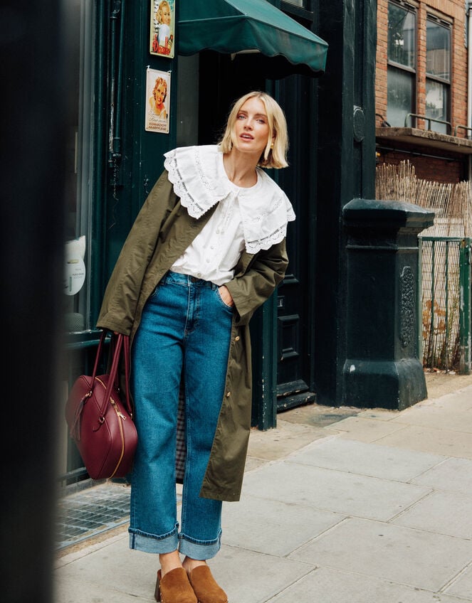 Connie Puff Sleeve Collar Blouse, Ivory (IVORY), large