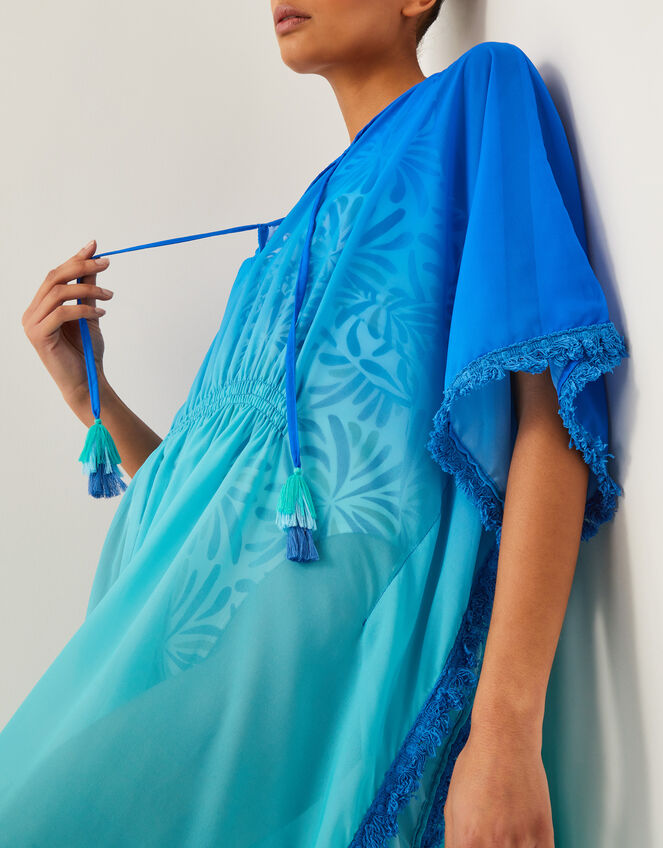 Miley Ombré Kaftan Dress, Blue (BLUE), large
