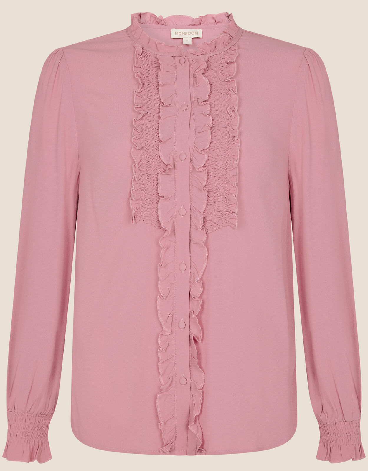 Liliana Frill Long Sleeve Blouse Pink | Tops & T-shirts