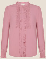Liliana Frill Long Sleeve Blouse, Pink (BLUSH), large