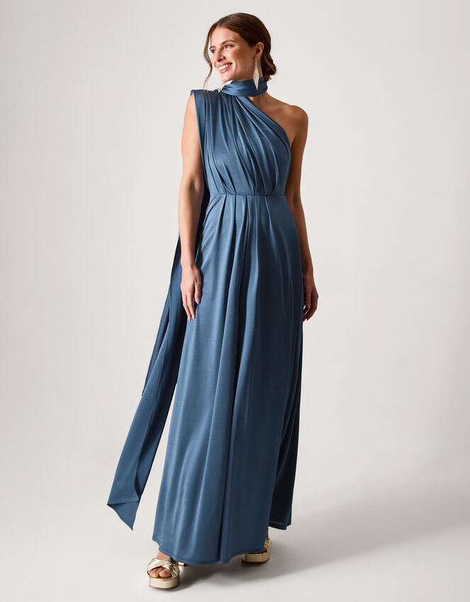 multiway bridesmaid dress blue Royal blue infinity long pleated dress main image 1