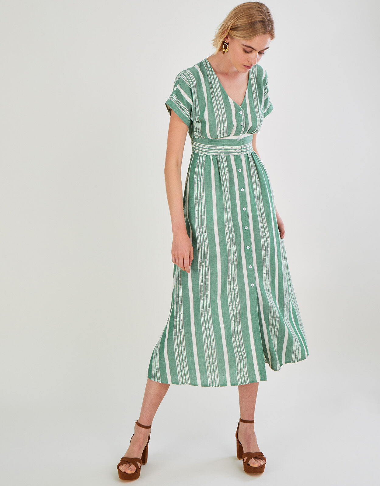 Monsoon sylvia stripe dress store