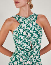 Print Cross-Over Jumpsuit, Green (GREEN), large