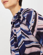 Mabel Marble Print Blouse, Blue (BLUE), large