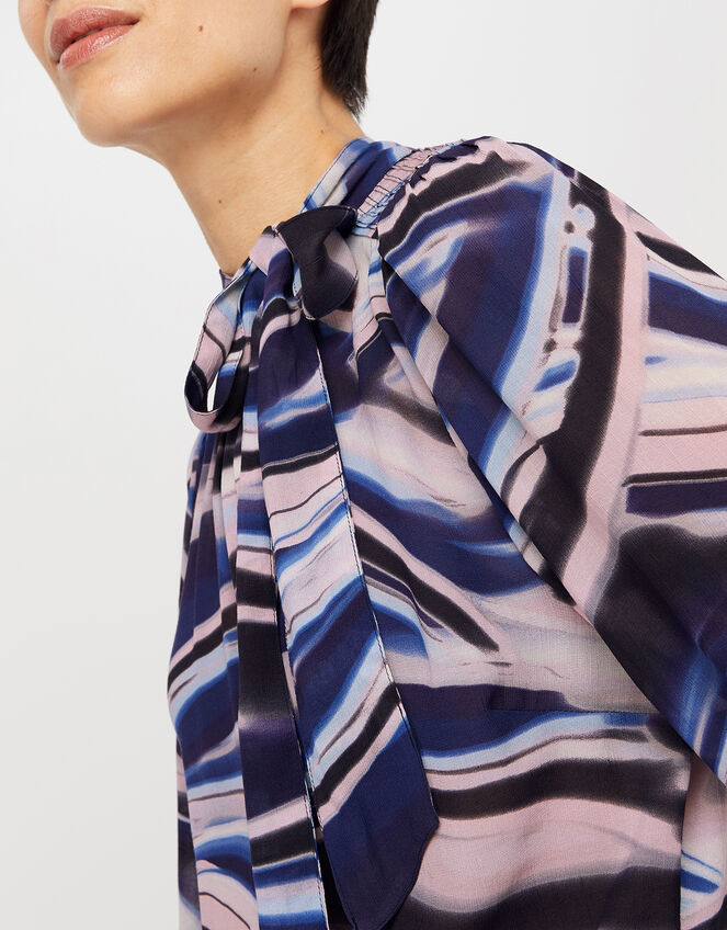 Mabel Marble Print Blouse, Blue (BLUE), large