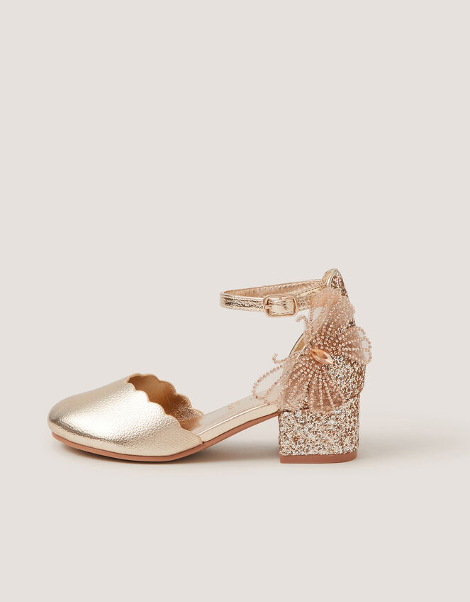 Butterfly Scallop Two Part Heels, Gold (GOLD), large