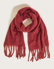 Tassel Trim Blanket Scarf, , large