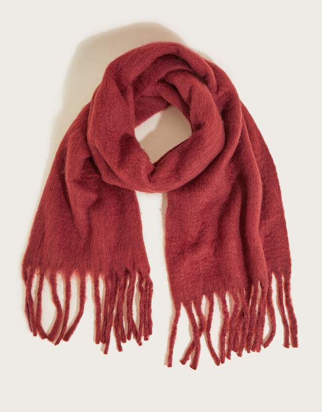 Tassel Trim Blanket Scarf, , large
