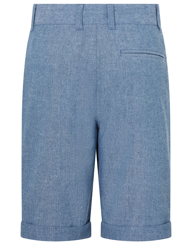 Nathan Chambray Linen Shorts Blue