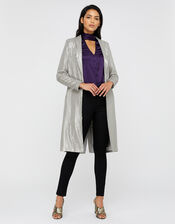 Kristina Sequin Duster Jacket, Silver (SILVER), large