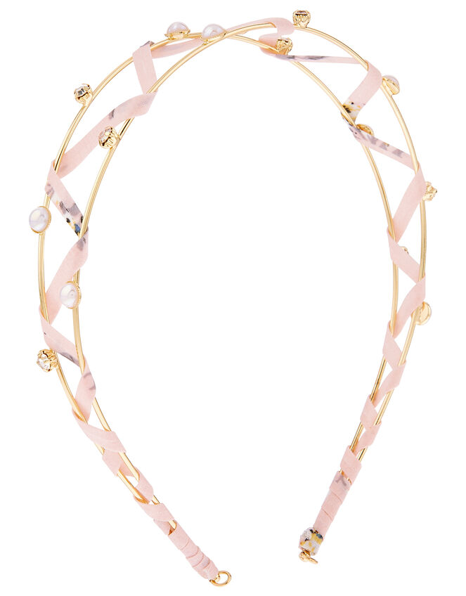 Wrapped Ribbon Scarf Headband, , large