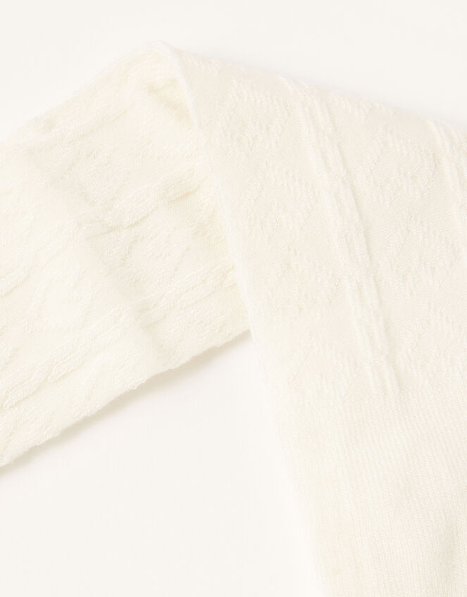 Baby Cable Knit Tights, Ivory (IVORY), large