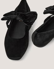 Jolie Velvet Mary Jane Ballet Flats, Black (BLACK), large