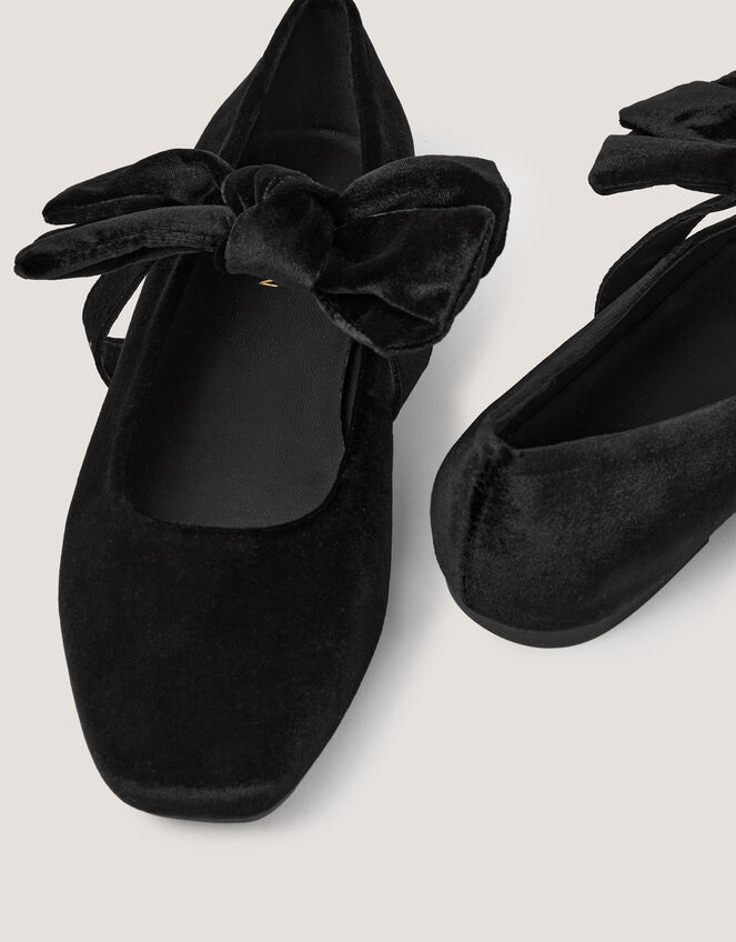 Jolie Velvet Mary Jane Ballet Flats, Black (BLACK), large