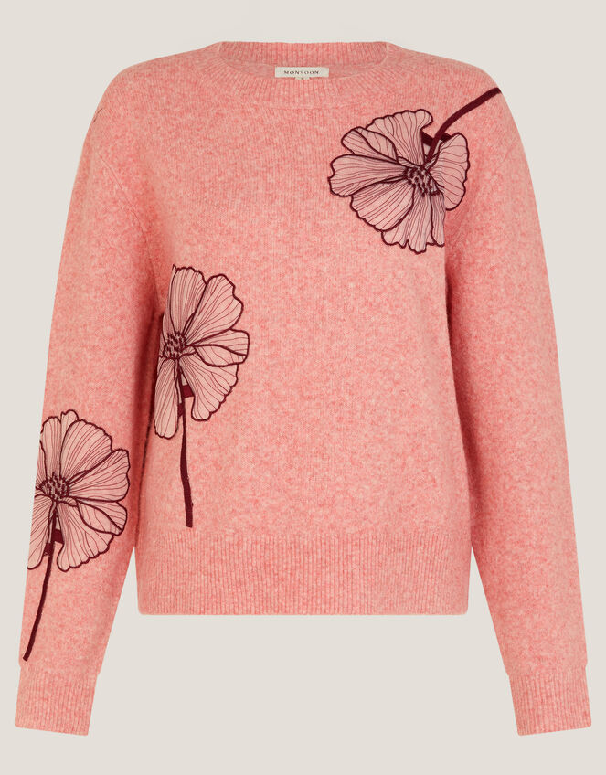 Abi Floral Appliqué Jumper, Pink (PINK), large