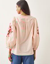 Bronte Floral Embroidered Blouse, Pink (PALE PINK), large