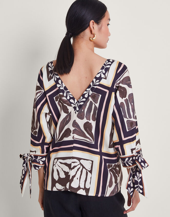 Nelinha Print Blouse, Black (BLACK), large