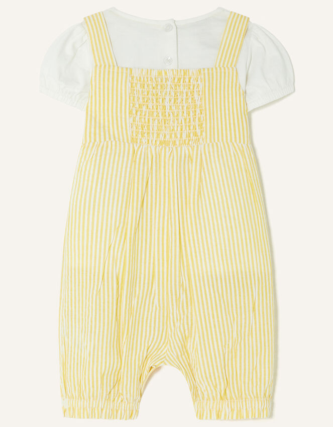 Baby Seersucker Floral Romper Set, Yellow (YELLOW), large