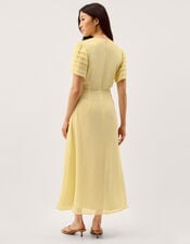 Jocelyn Floral Embroidered Midi Dress, Yellow (YELLOW), large