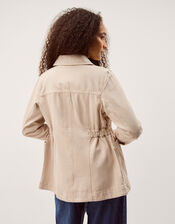 Mabel Longline Denim Jacket, Natural (ECRU), large