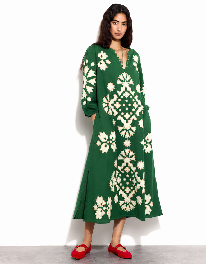 East Stitch Maxi Dress, Green (GREEN), large