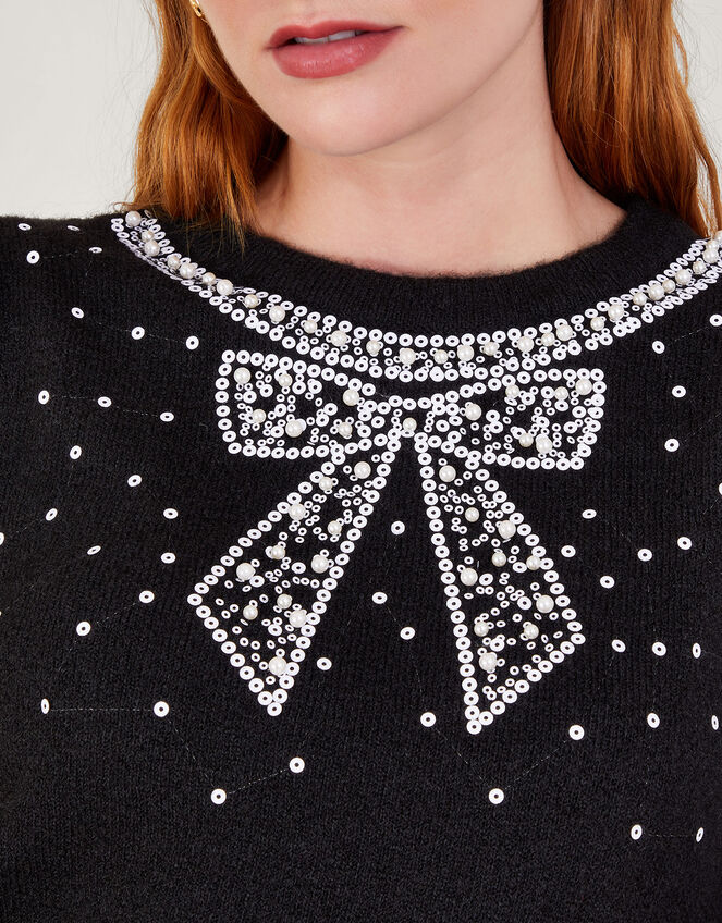 Betsy Bow Jumper Black