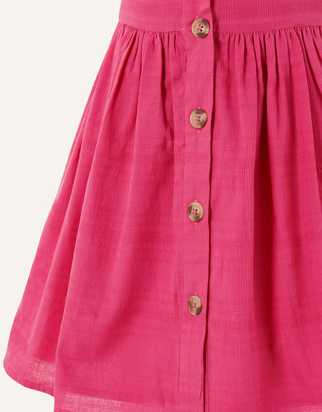 Check Puff Sleeve Dress, Pink (BRIGHT PINK), large