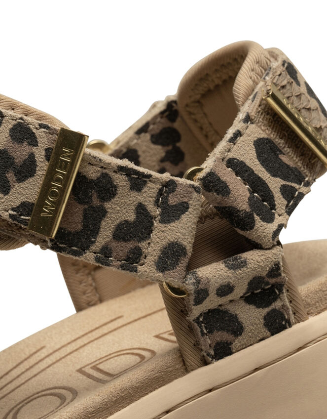 Woden Platform Sandals, Leopard (LEOPARD), large