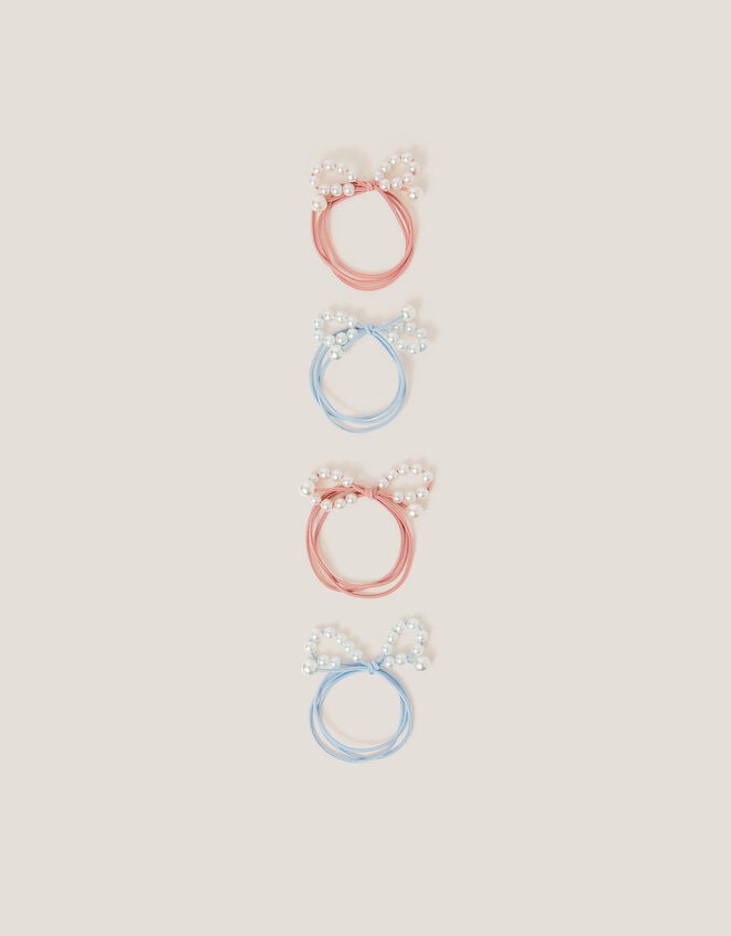 4-Pack Pearl Bow Hair Bands, , large