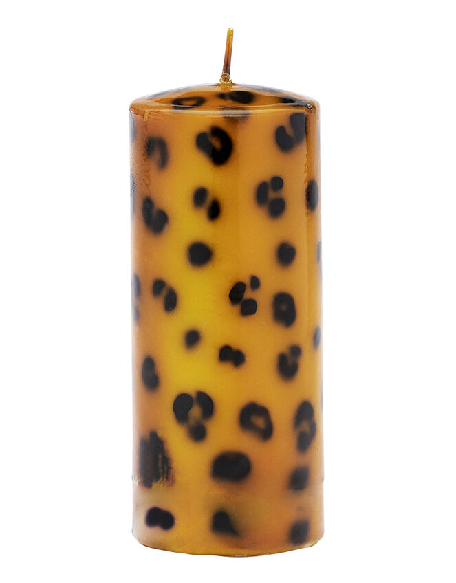 Anna and Nina Large Leopard Print Pillar Candle, , large