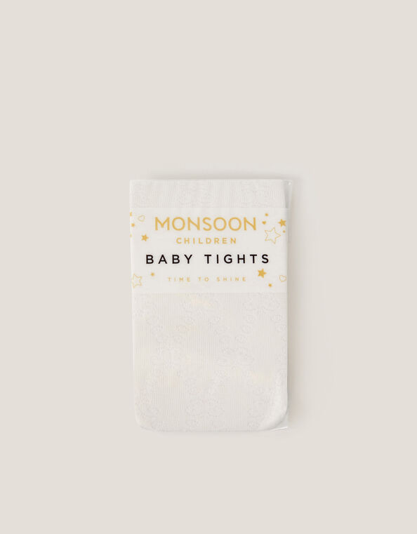 Baby Diamond Butterfly Tights, Ivory (IVORY), large