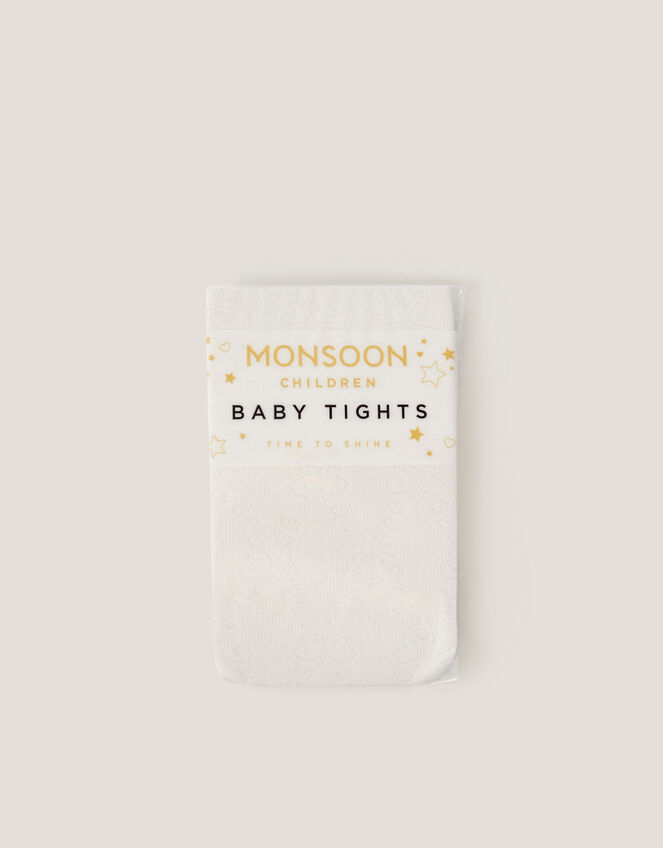 Baby Diamond Butterfly Tights, Ivory (IVORY), large