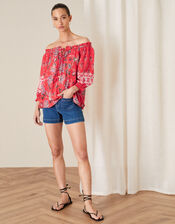 Anissia Off-Shoulder Top, Red (RED), large