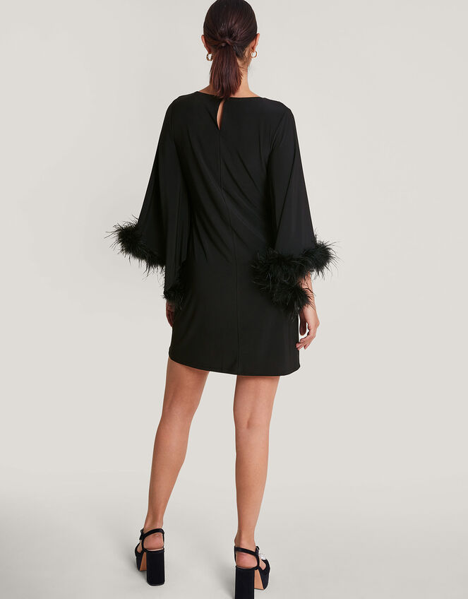 Fi Feather Tunic Dress, Black (BLACK), large