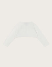 Baby Emilia Lace Scallop Cardigan, Ivory (IVORY), large