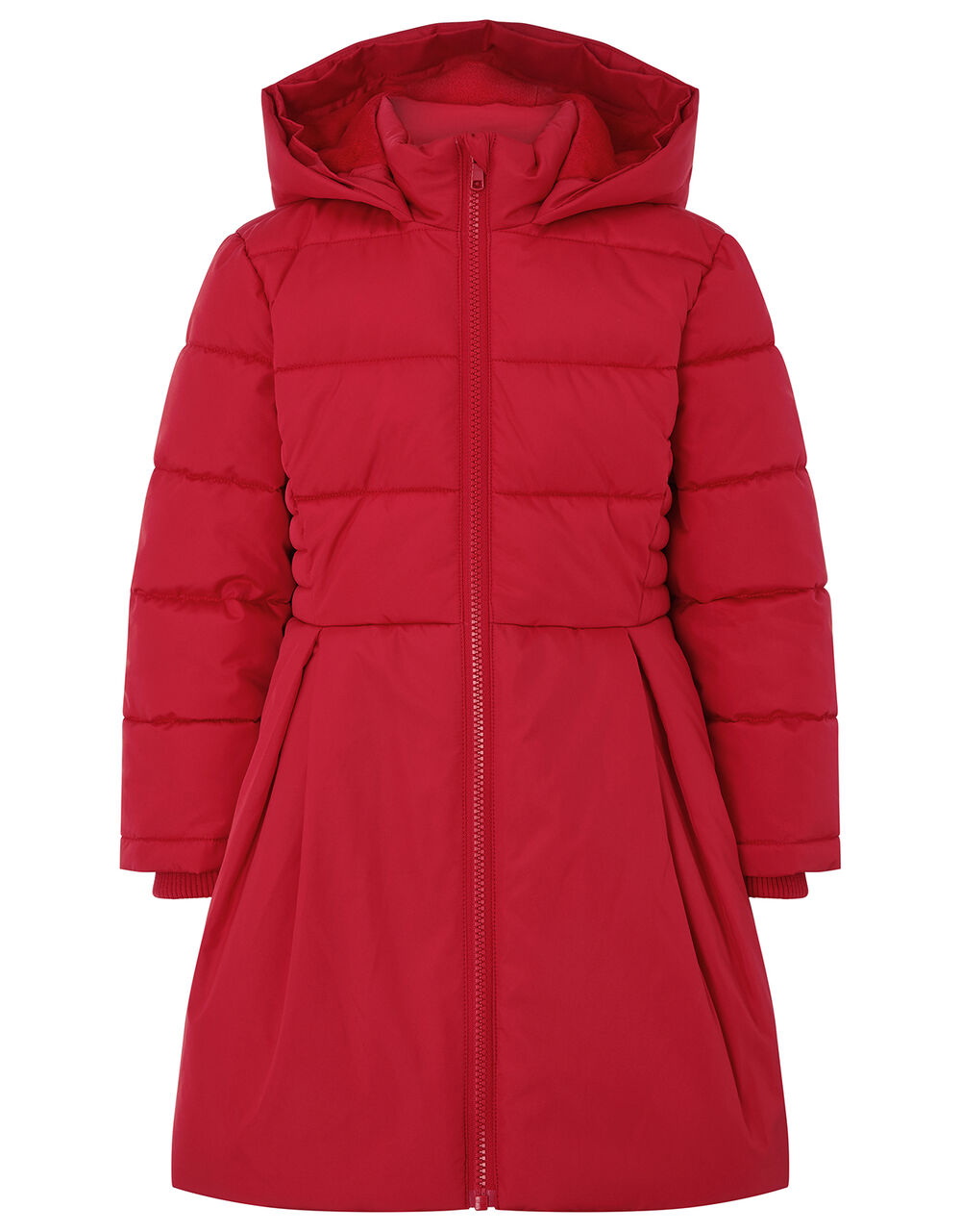 Flared Padded Coat with Recycled Fabric Red | Girls' Coats & Jackets ...