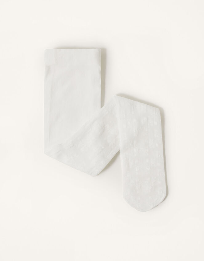 Baby Flower Lace Tights Ivory Baby Girls' Tights & Socks Monsoon UK.