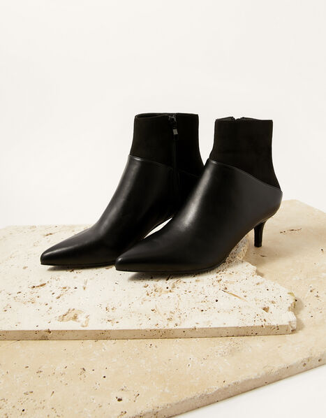 Mixed Material Ankle Boots Black, Black (BLACK), large