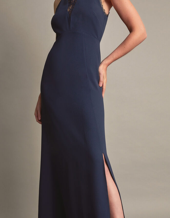 Halter V-neck Short Lace Dresses Dusty Blue Plus Size