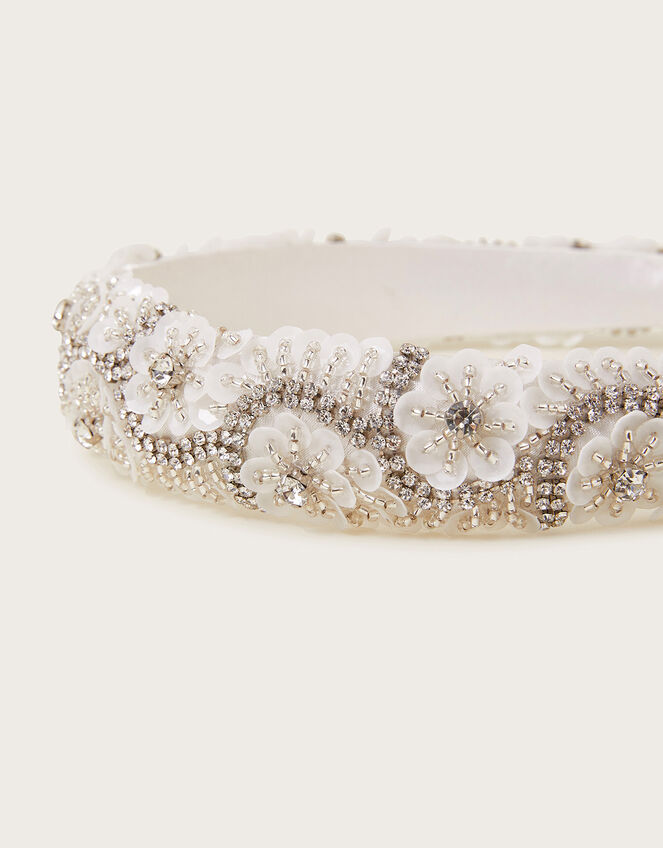 Flower Beaded Hair Band, , large
