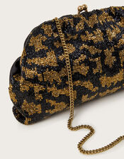 Alice Beaded Leopard Print Clutch, , large