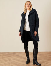 Terry Diamond Padded Coat, Blue (NAVY), large