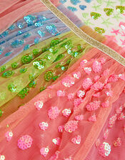 Sequin Rainbow Tulle Disco Dress, Pink (PINK), large