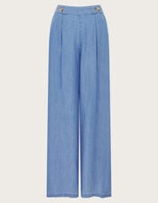 Peri Wide Leg Trousers, Blue (DENIM BLUE), large