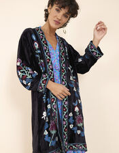 East Tara Embroidered Velvet Jacket, Black (BLACK), large