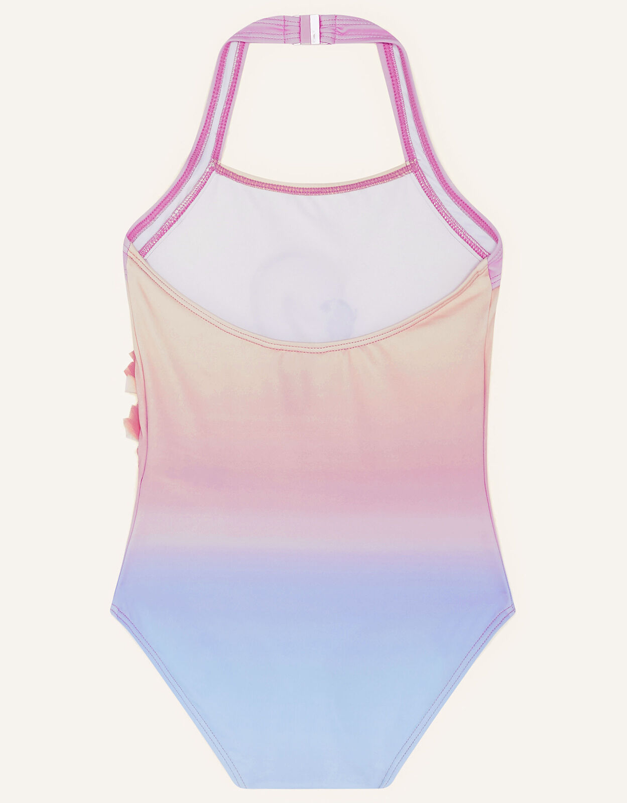 Flamingo on Ombre Stripe Swimsuit Pink