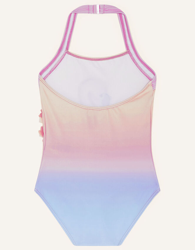 Flamingo on Ombre Stripe Swimsuit , Pink (PINK), large
