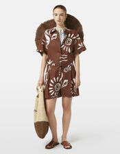 Scotch & Soda Sun Print Playsuit, Brown (BROWN), large