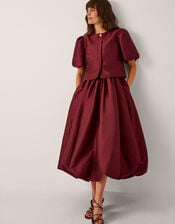 Mya Puff-Sleeve Jacket, Red (BURGUNDY), large